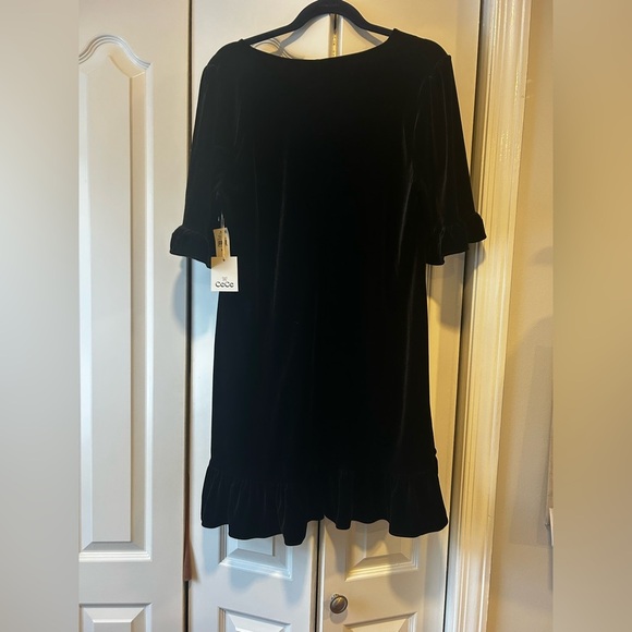 CeCe Black Velvet Mini Dress - Picture 4 of 4